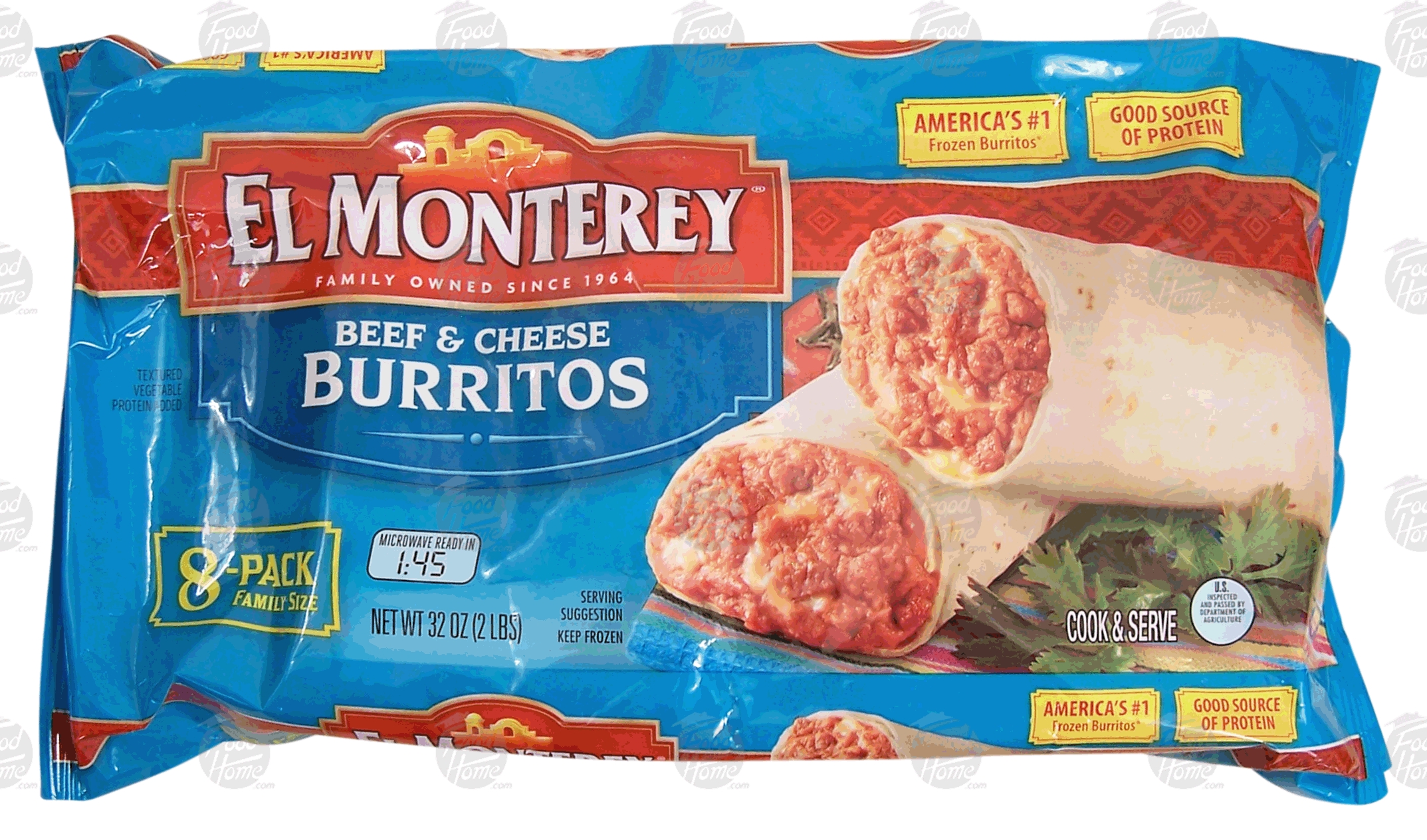 El Monterey  beef & cheese burritos, 8 pack Full-Size Picture